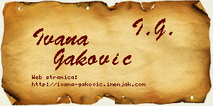 Ivana Gaković vizit kartica